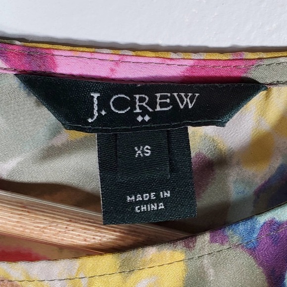J. Crew Scoopneck Floral Print 3/4 Sleeve Blouse Pink Yellow Size XS - Picture 6 of 9